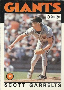 1986 O-Pee-Chee Baseball Cards 395     Scott Garrelts